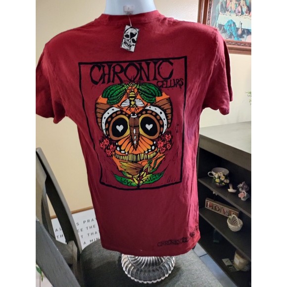 VTG Chronic Clothing Skull Chornic Cellars T Shirt Mens Size Small New - Picture 2 of 5